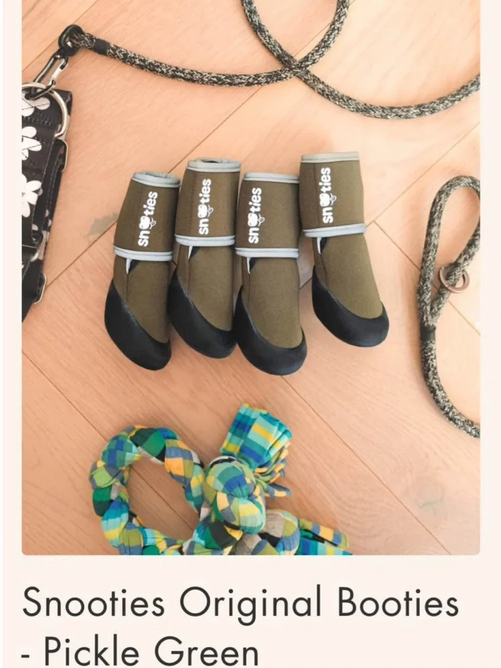 Snooties Booties Dog Boota - Olive Green - Set of 4, size XL
